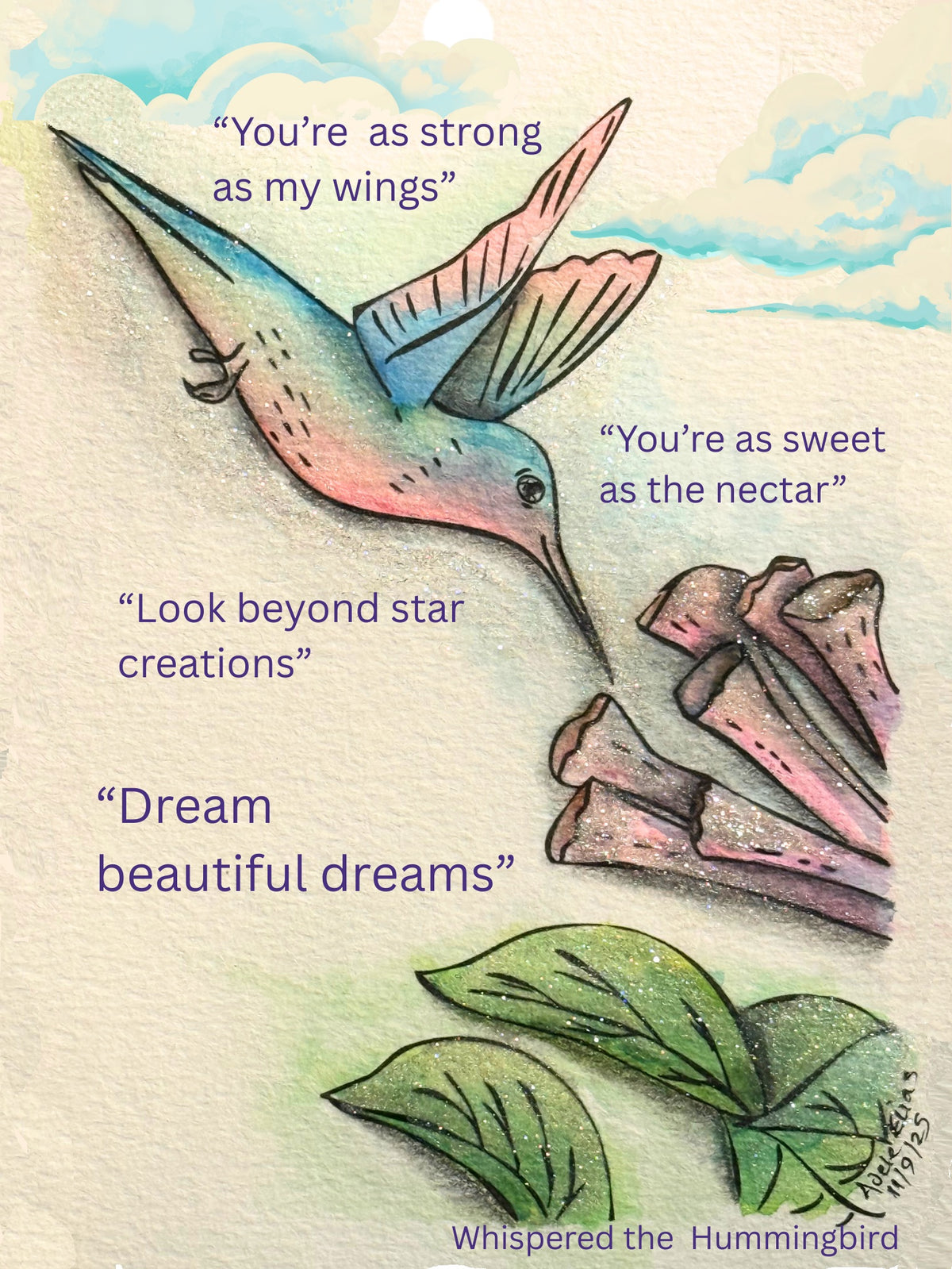 "Whispered the Hummingbird" - Art with Heart Print