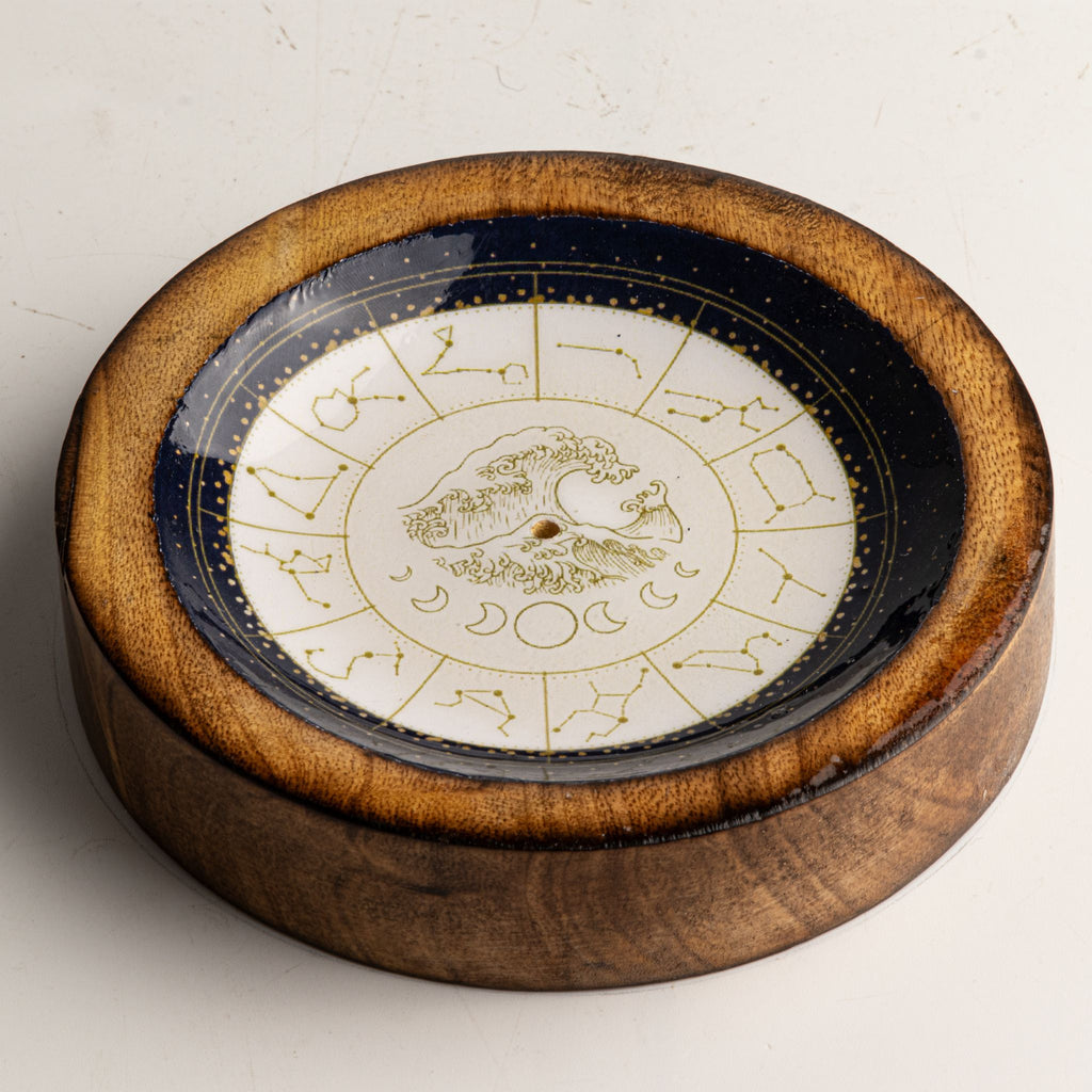Stars Sign Mini Bowl & Incense Stick Holder - Aquarius