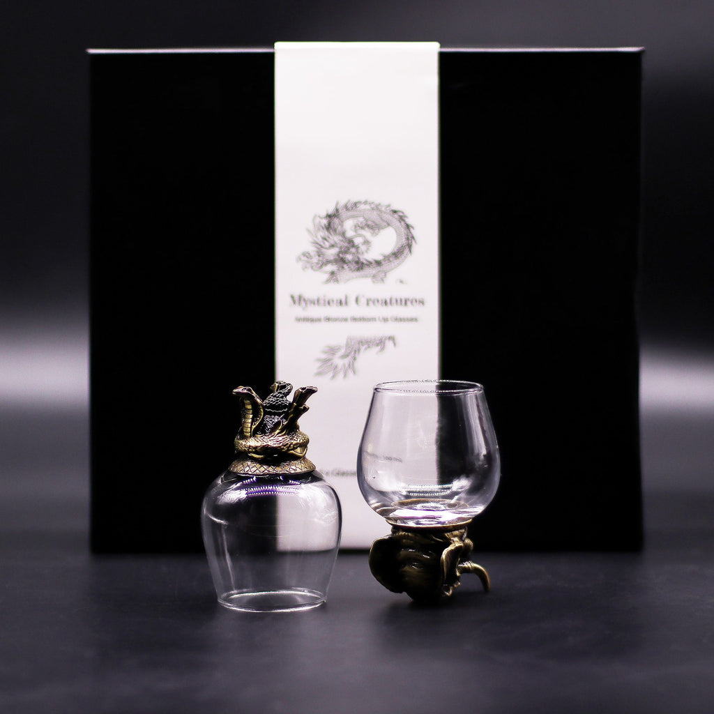 Gift Set of 6 Glasses (100ml) - Mystical Creatures - Antique Bronze
