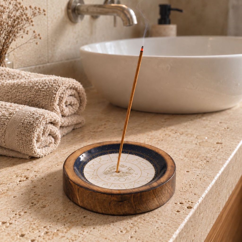 Stars Sign Mini Bowl & Incense Stick Holder - Libra